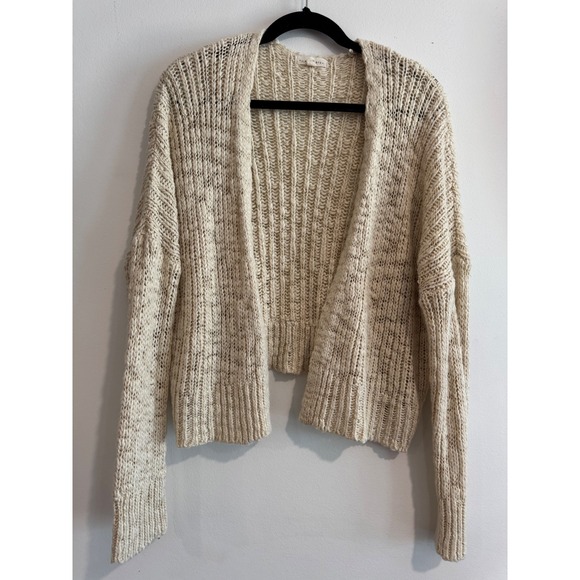 L.A. Hearts Sweaters - LA‎ Hearts Open Front Chunky Knit Cardigan Womens M/L Cream Ribbed Drop Shoulder